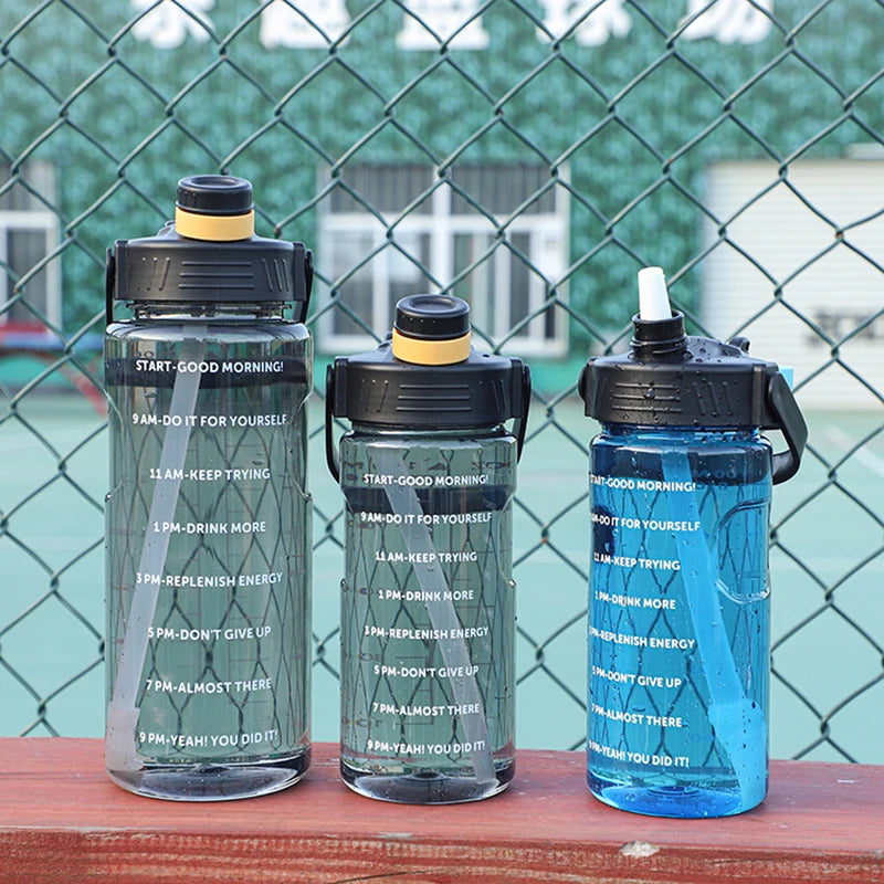 Workout Water Bottle with Straw 3L 2L 1L